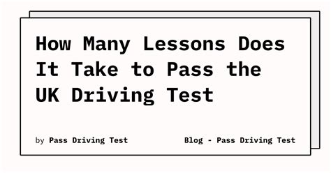on average how many lessons does it take to pass driving test