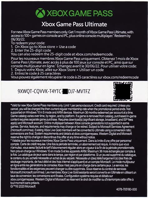 one month xbox game pass ultimate code