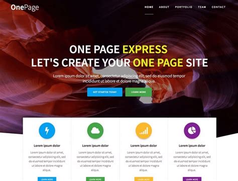 one page layout wordpress