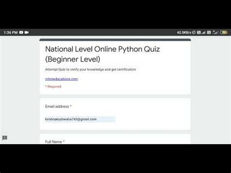 online python quiz with certificate free