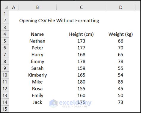 open csv file in excel without delimiter