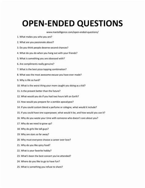 open ended questions examples to get to know someone