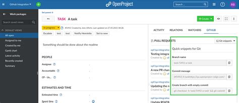 open project github integration