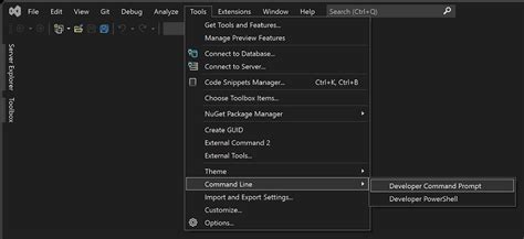 open project in visual studio from command line