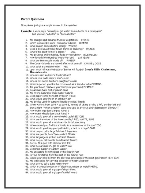 open questions in versant test examples with answers