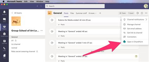 open sharepoint in teams