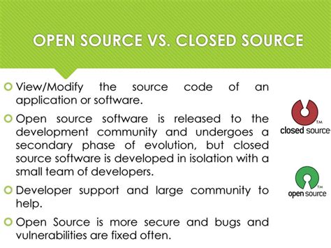 open source code vs closed source code