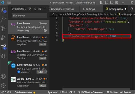 open with live server in vs code
