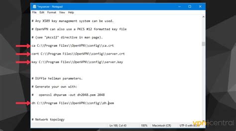 openvpn config file parameters
