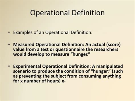operational definition in experimental research