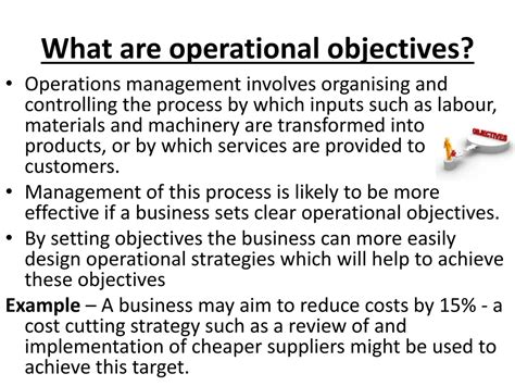 operational objective example