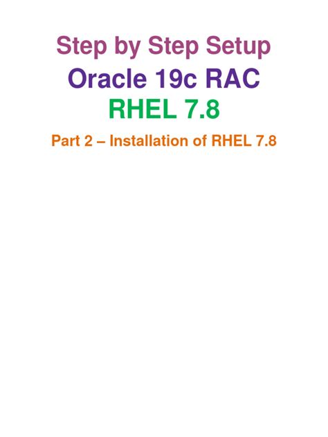 oracle 19c installation on rhel 8 step by step