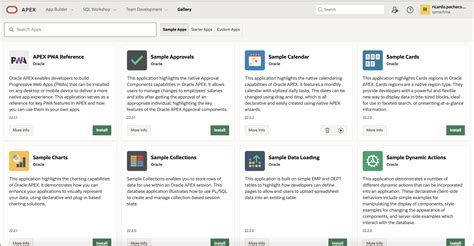 oracle apex install sample applications