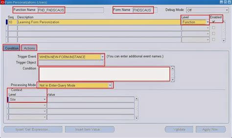 oracle form personalization examples