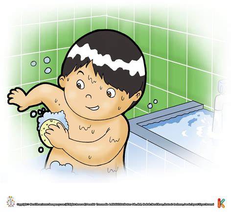 orang sedang mandi
