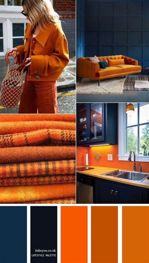 orange and blue color scheme bedroom