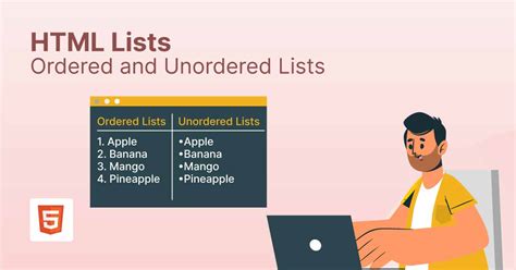 ordered and unordered list in html example