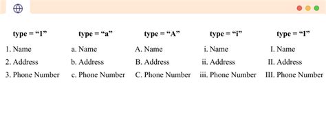 ordered list number style