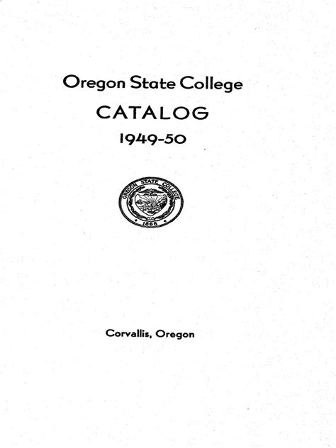 Oregon State Catalog Of Classes