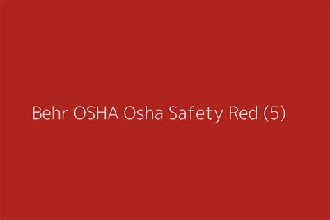 osha red color code