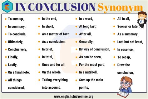 other transition words instead of in conclusion