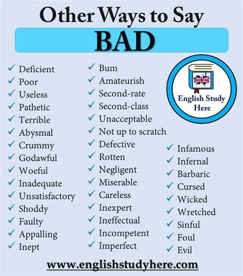 other words for bad example