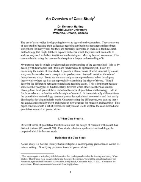 overview of a case study