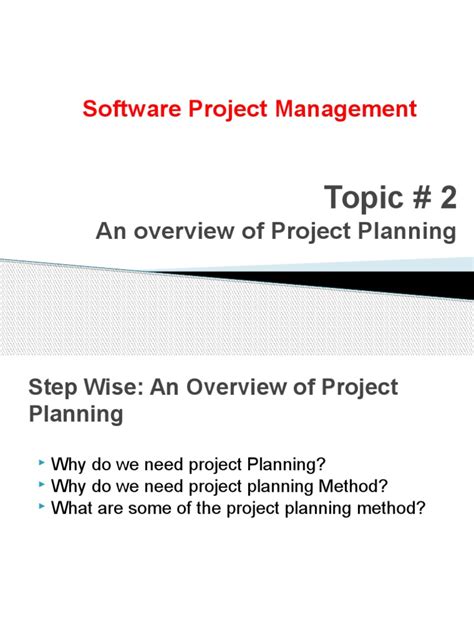 overview of project planning in spm