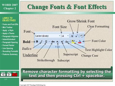 page formatting features in word processing