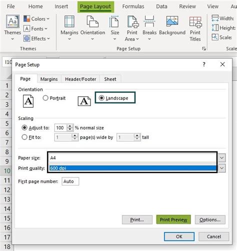 page setup examples