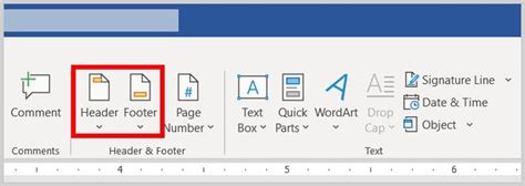 pages insert header and footer