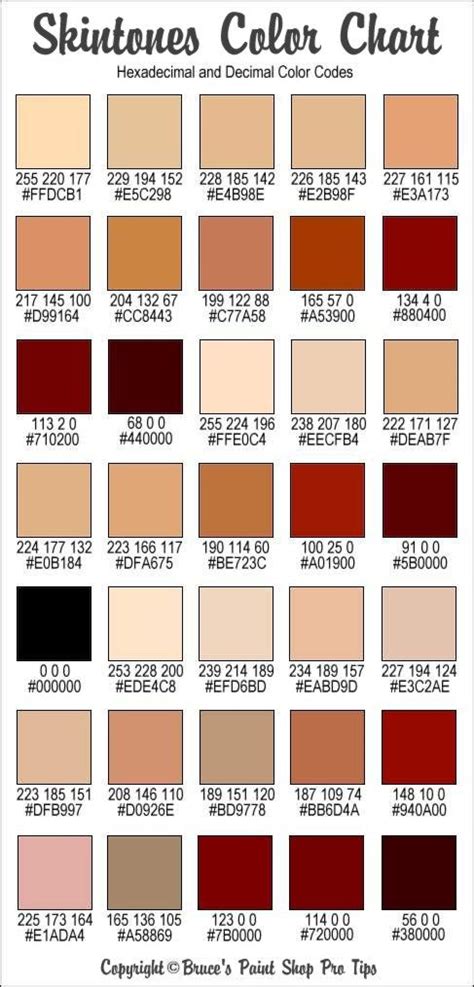 pale skin tone rgb code