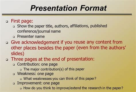 paper presentation format