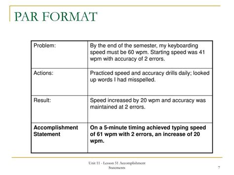 par statement examples
