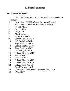 parade drill commands in english