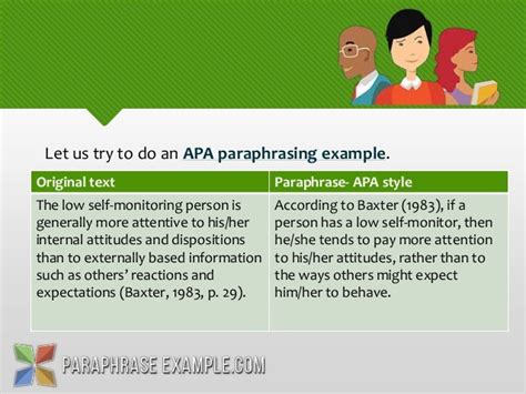 paraphrasing apa format example