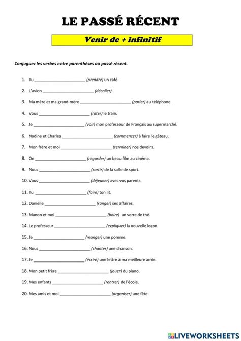 passe recent exercises with answers pdf