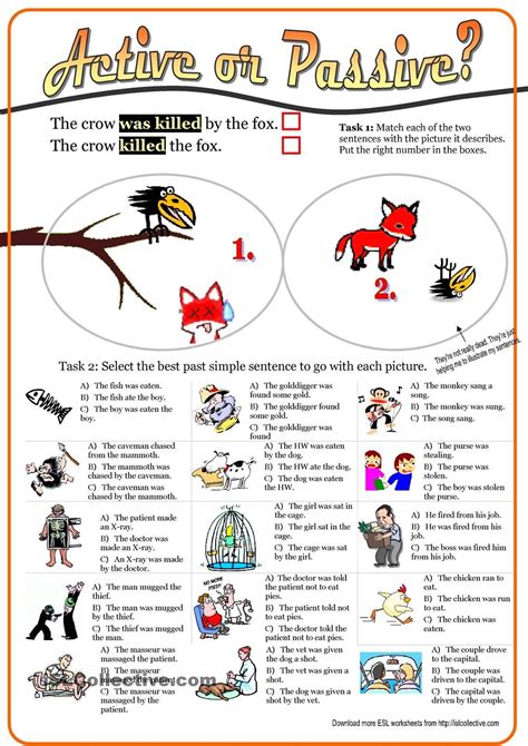 passive and active voice exercises past simple