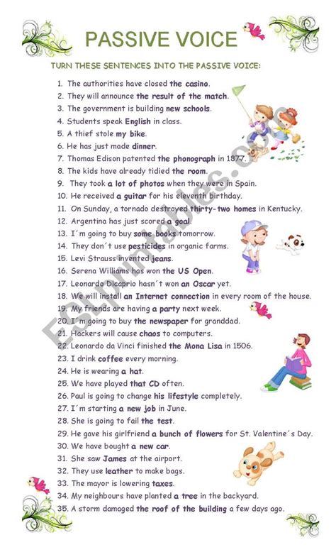 passive voice exercises upper intermediate