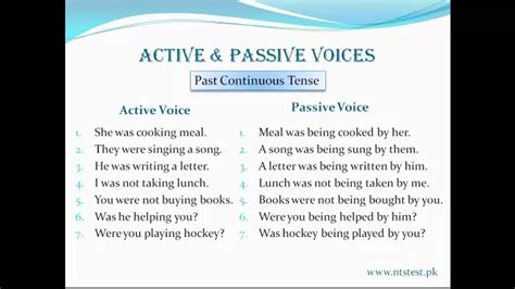 passive voice past continuous tense examples with answers