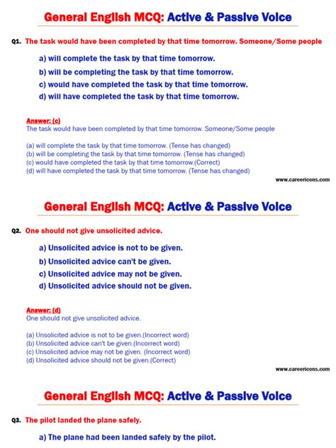 passive voice questions and answers pdf