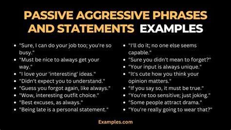 passive-aggressive examples statements