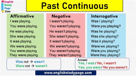 past continuous tense examples positive negative interrogative