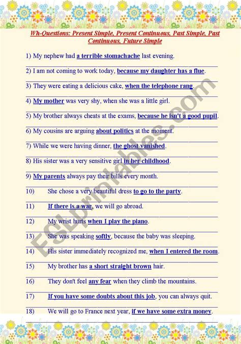 past continuous tense wh questions examples