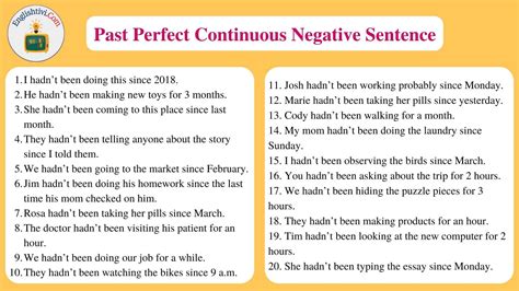 past perfect continuous interrogative negative sentence example