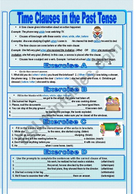 past time clauses exercises