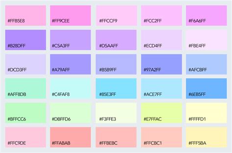 pastel colors hex code