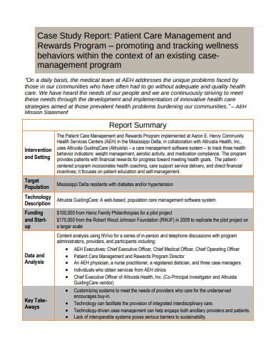 patient case summary example