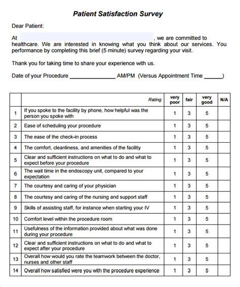 patient satisfaction survey questions and answers pdf