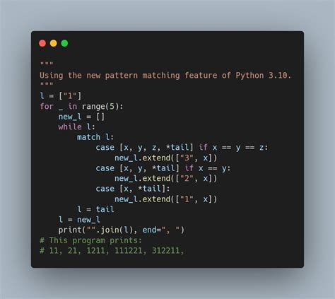 pattern matching python code